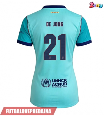 Lacne Ženy Futbalové dres Barcelona Frenkie de Jong #21 2026-27 Krátky Rukáv - Tretina